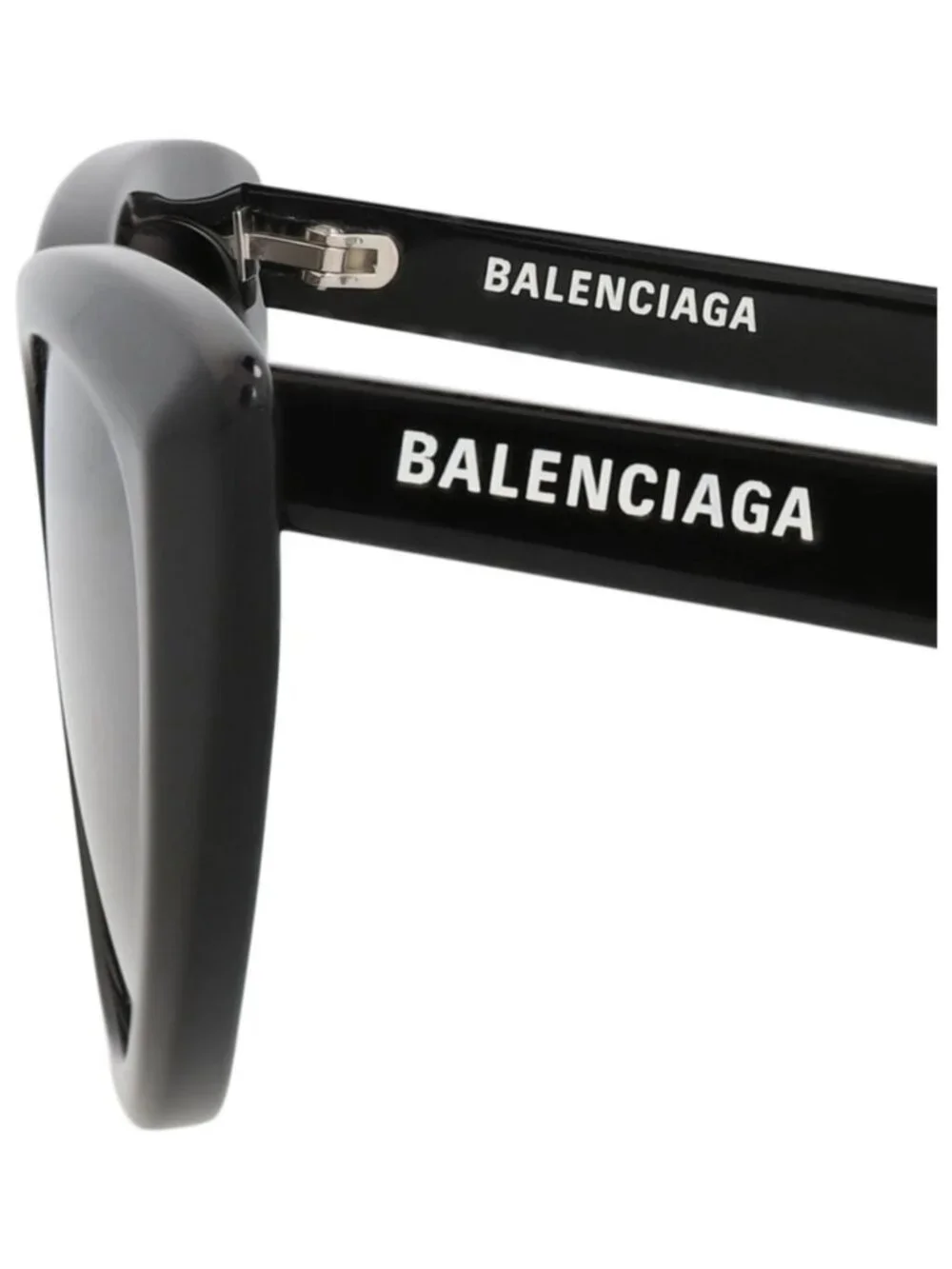 New Balenciaga Women's Sunglasses Cat Eye Acetate Frame Black Black Grey